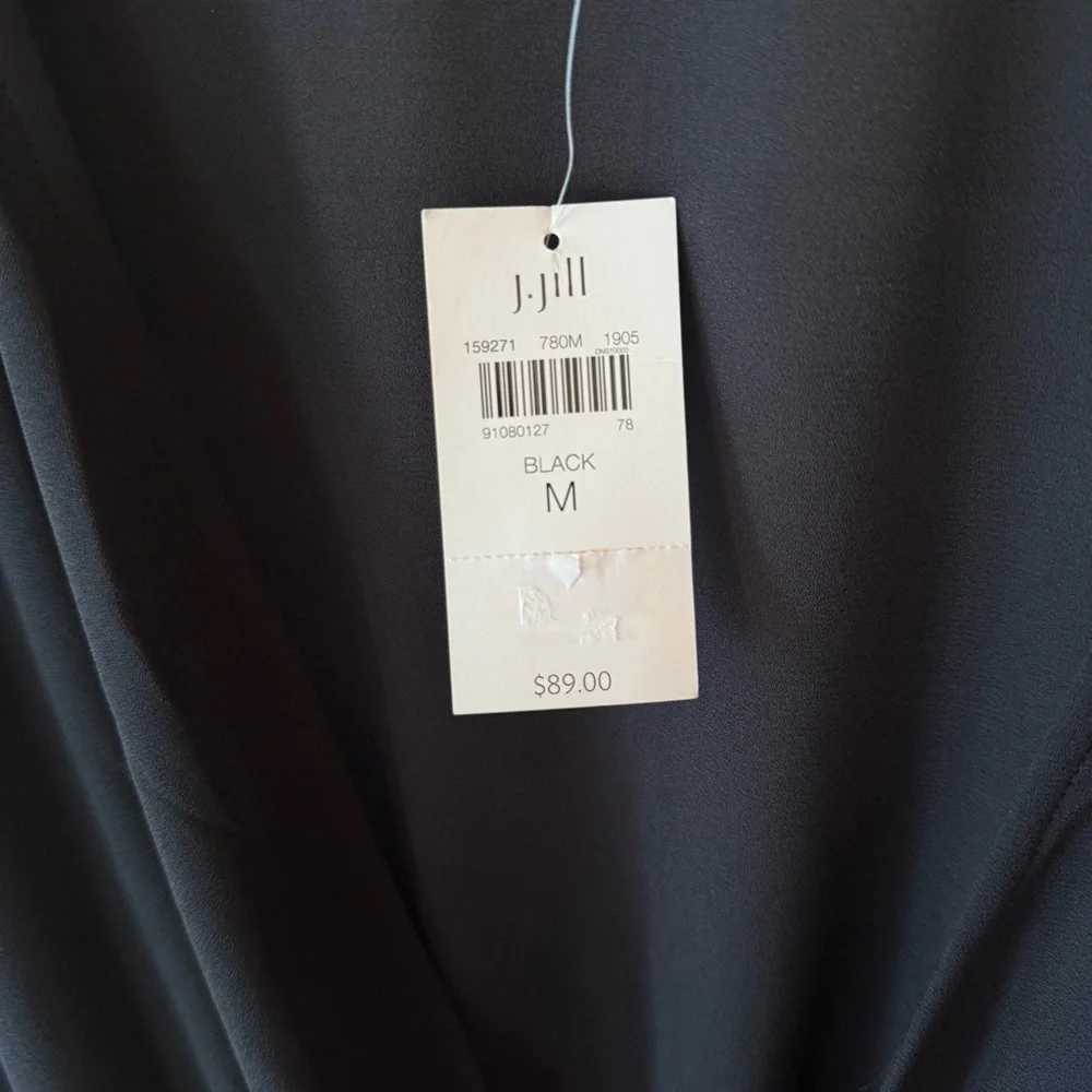J. Jill Black Drawstring Wrap Swim Coverup